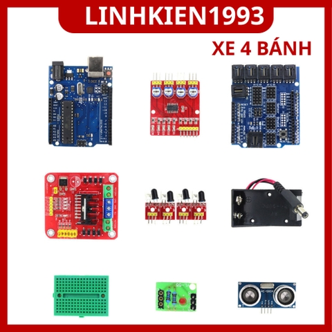 Bộ Kit Robot Xe 4 Bánh Arduino UNO R3 ĐẦY ĐỦ