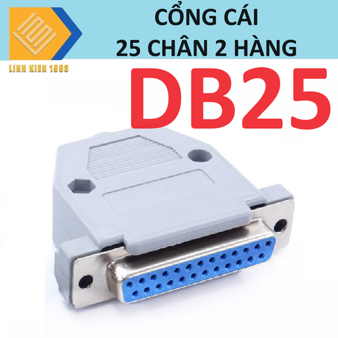 Đầu DB25 RS232 loại cái có vỏ 2 hàng chân