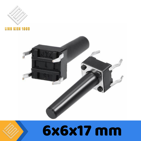Nút Nhấn 6 x 6 x 17mm 4 Chân Xuyên Lỗ