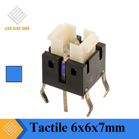 TS-B Nút Nhấn Tactile 6x6x7mm Có LED Màu Xanh Dương