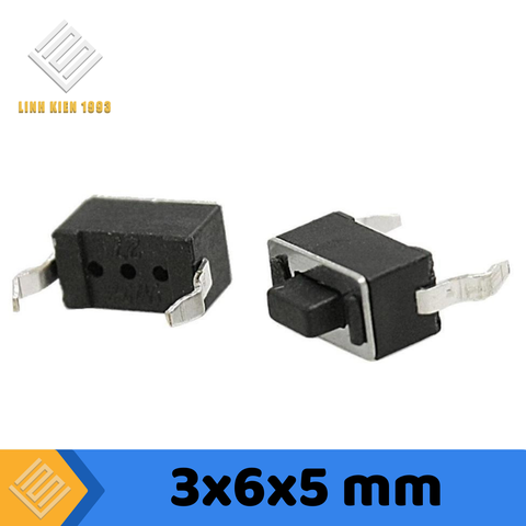 Nút Nhấn 3 x 6 x 5mm 2 Chân Xuyên Lỗ