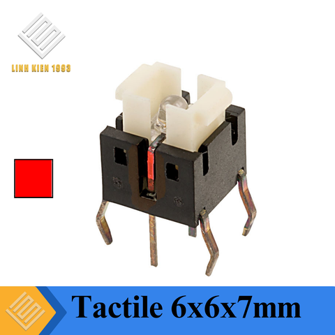 TS-R Nút Nhấn Tactile 6x6x7mm Có LED Màu Đỏ