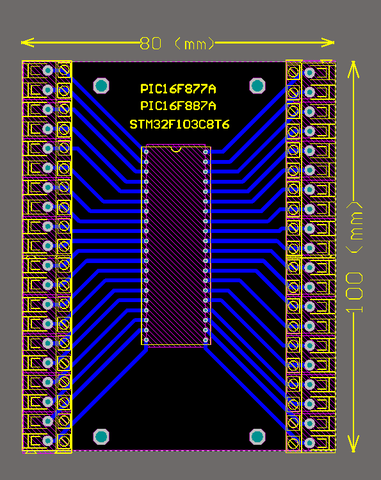 Đế ra chân PIC16F877A PIC16F887A