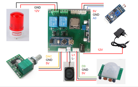 Hệ Thống Chống Trộm Ban Đêm Dùng Cảm Biến Hồng Ngoại, PIR Và Relay