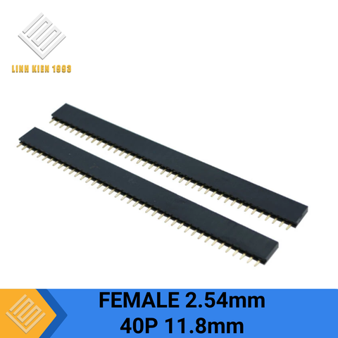 Hàng Rào Cái Đơn 2.54mm 40 Chân 1 Hàng Cao 11.8mm Xuyên Lỗ
