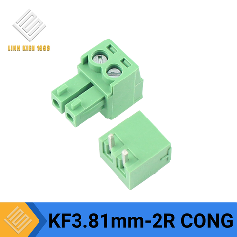 Terminal KF-3.81-2R 300V 10A 2 Chân Cong