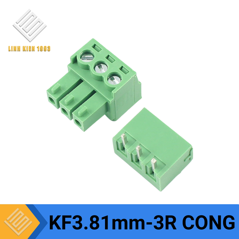 Terminal KF-3.81-3R 300V 10A 3 Chân Cong