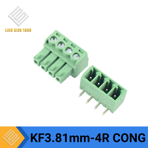 Terminal KF-3.81-4R 300V 10A 4 Chân Cong