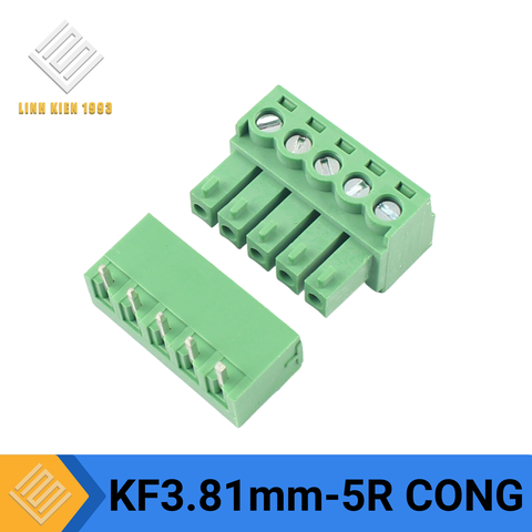 Terminal KF-3.81-5R 300V 10A 5 Chân Cong