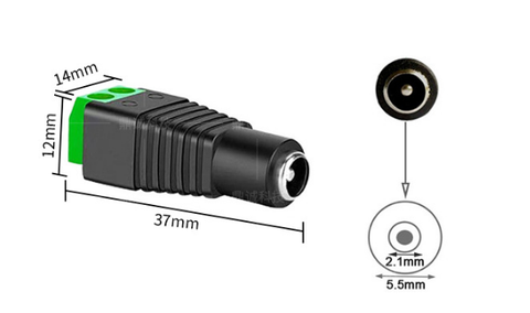 JACK cái  DC 5.5X2.1mm ra domino bắt ốc ( loại tốt )