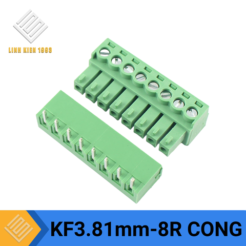 Terminal KF-3.81-8R 300V 10A 8 Chân Cong