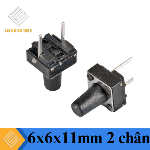 Nút Nhấn 6 x 6 x11mm 2 Chân Xuyên Lỗ