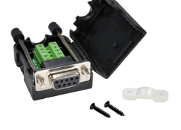 Cổng DB9 đầu cái 9 chân nối dây bắt vít domino có vỏ