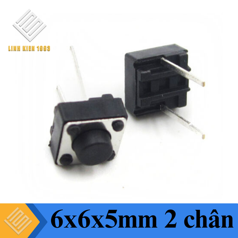 Nút Nhấn 6 x 6 x5mm 2 Chân Xuyên Lỗ