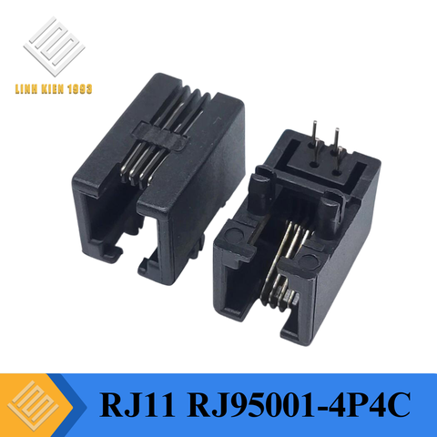 RJ11 RJ95001-4P4C 90 graus 4pin feminino cristal tomada de telefone tomada