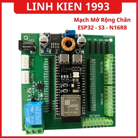 Bo Mạch Mở Rộng Chân ESP32-S3-N16R8 I/O Analog Digital UART I2C Relay 12V