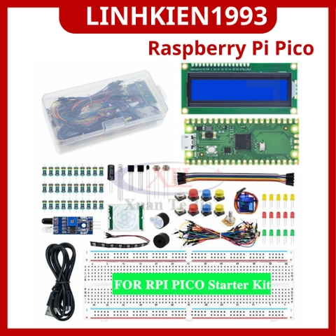 Bộ Kit Học Tập Raspberry Pi Pico Starter Kit Chính Hãng RP2040 – Đầy Đủ Linh Kiện Thực Hành IoT, Cảm Biến, LCD, Servo Cho Người Mới Bắt Đầu