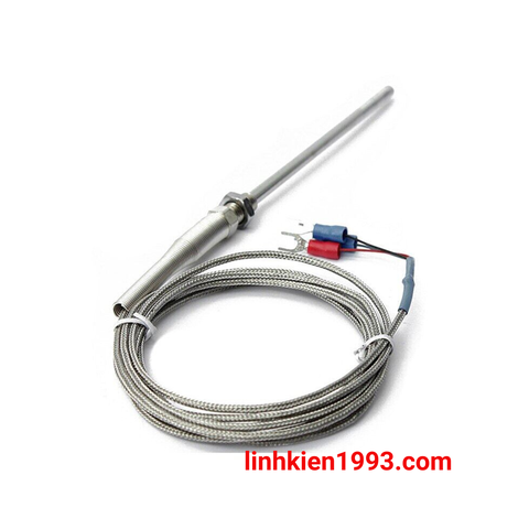 Cảm biến nhiệt độ PT100 đầu dò kiểu bắt vít tròn hai dây cáp
