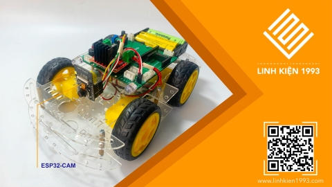 Bộ KIT xe Robot Stem Thông Minh 4 Bánh - Điều khiển từ xa với ứng dụng camera 