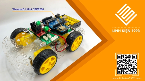 Bộ KIT xe Robot Stem Thông Minh 4 Bánh - Điều khiển bằng App Blink  