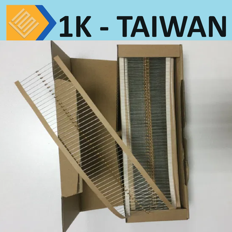 Điện trở 1k TAIWAN 4 vòng màu 1/4 WAT [ SET 10 CON ]