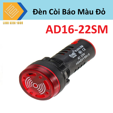 AD16-22SM Đèn Còi Báo Màu Đỏ 22mm 24V