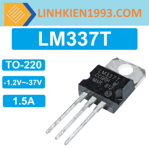 LM337T IC Điều Chỉnh Điện Áp 1.5A kiểu xuyên lỗ TO-220