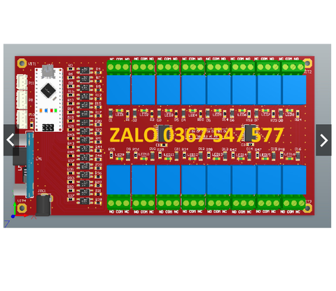 MẠCH ĐIỀU KHIỂN 16 KÊNH RELAY BẰNG REMOTE HỒNG NGOẠI