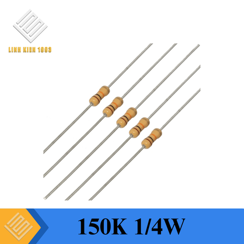 Điện trở 150k 1/4w 5% 4 vòng màu ( số lượng 50 con )