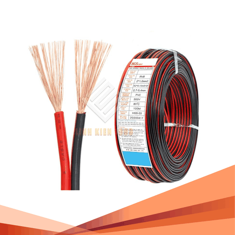 Dây điện Đỏ Đen 2 chân RVB - 0.3mm2 (1m)