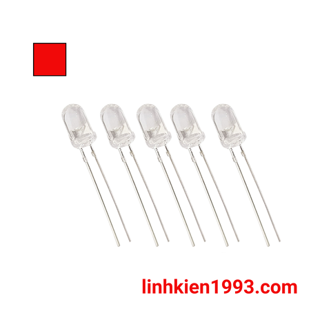 Led trong suốt màu đỏ 3mm ( Red Transparent loại tốt) - Gói 10 con 