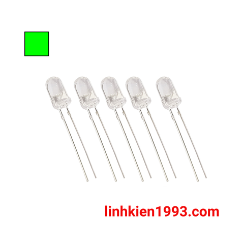 Led trong suốt màu xanh lá 3mm ( Green Transparent loại tốt) - Gói 10 con 