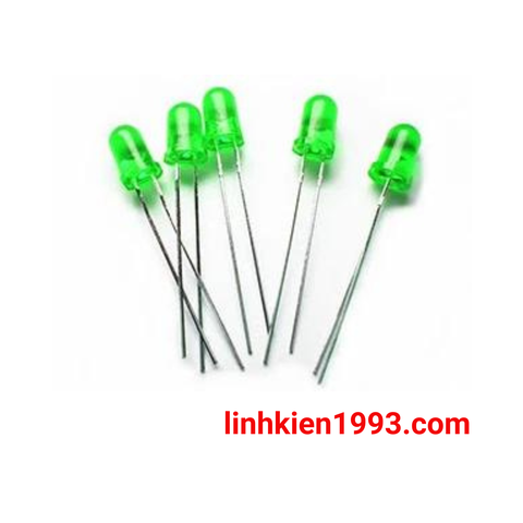 Led màu xanh lá 5mm (Green loại tốt) - Gói 10 con