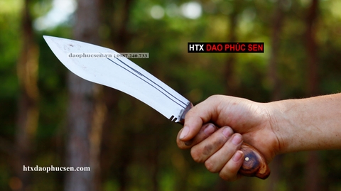 DAO KUKRI 20 -KR20 thép nhíp xe cán gỗ cẩm KR20 / HTX DAO PHÚC SEN