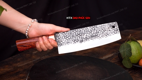 Bộ dao bếp cao cấp - Thép nhíp ô tô - Cán cẩm khâu đồng - CBC / HTX DAO PHÚC SEN