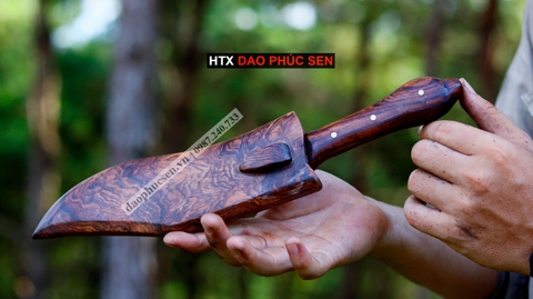 DAO KUKRI 20 -KR20 thép nhíp xe cán gỗ cẩm KR20 / HTX DAO PHÚC SEN