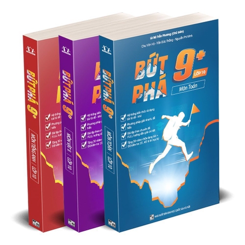 Combo 3 cuốn Sách bứt phá 9+ môn Toán, Lí, Anh lớp 10