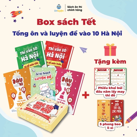 Box sách Tết Tổng ôn và Luyện đề vào 10 Hà Nội - Nhà sách Ôn luyện