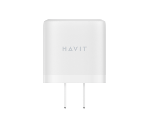 Cốc Sạc 2 Cổng HAVIT UC166, Sạc Nhanh Type C Power Delivery 20W, Cổng USB-A 12W - Hàng Chính Hãng (Trắng)