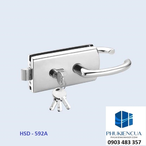 KHÓA CỬA KÍNH CƯỜNG LỰC CÓ TAY NẮM HSD 592A HÃNG HUISDA