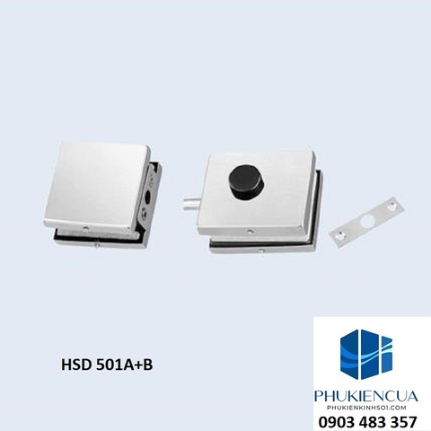 KHÓA CỬA KÍNH CƯỜNG LỰC KHÔNG KHOAN KÍNH HSD 501A+B HÃNG HUISDA
