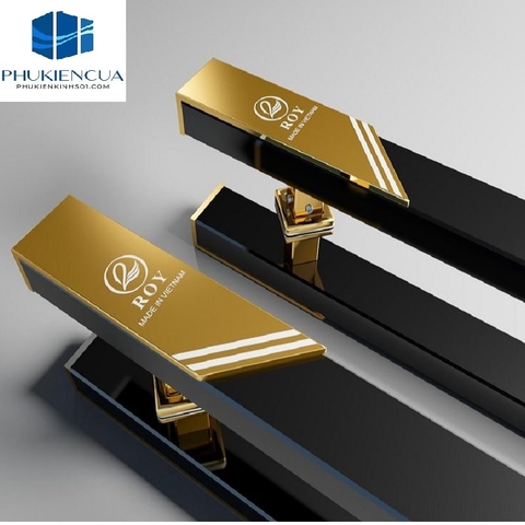 TAY NẮM INOX BỌC MICA ĐEN HỘP 20X40 MẠ PVD VÀNG GƯƠNG