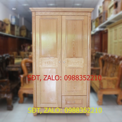 [Trả góp 0%] Tủ quần áo gỗ sồi 2 cánh, tủ đựng áo quần ,tủ áo bằng gỗ