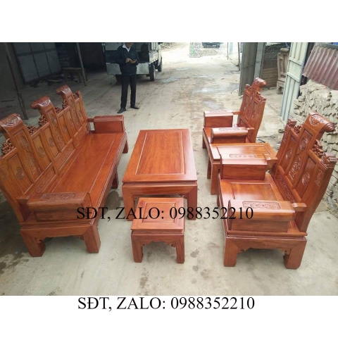 Bộ bàn ghế âu á kiểu cuốn thư tay hộp gỗ lim