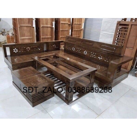 Bộ bàn ghế Sofa góc L sồi Nga BG099 giá thật