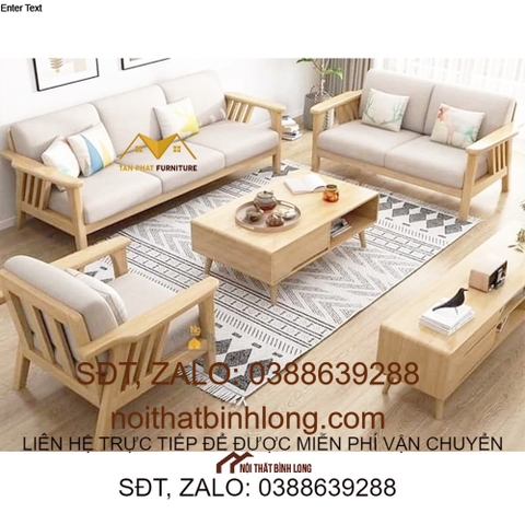 Bộ bàn ghế phòng khách gỗ sồi Nga phong cách Nhật Bản (SFNB01)