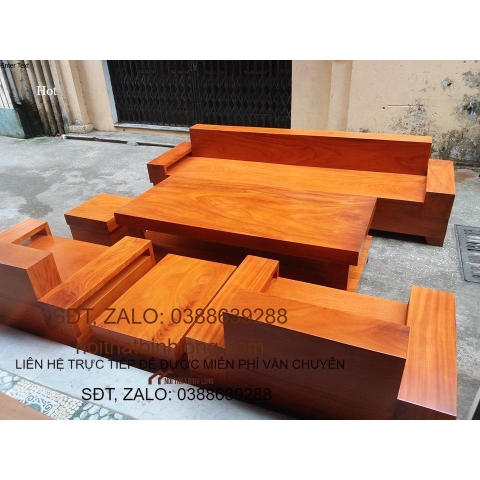 Bàn ghế Phòng Khách bộ đối như nguyên khối gỗ gõ mẫu 111