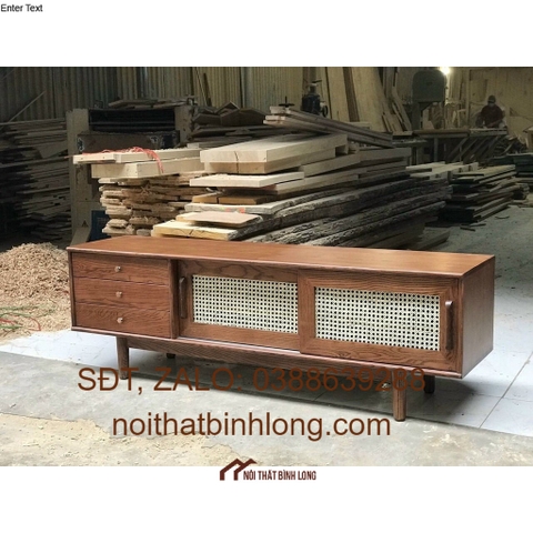 [KV Hà Nội] Kệ TV Kẹp Mây cánh trượt 1m8 gỗ Sồi Cao cấp