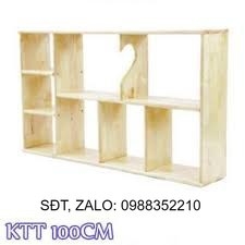Giá sách treo tường gỗ rộng 100cm (Tự nhiên)
