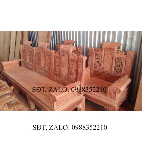 Bộ Bàn Ghế Đồng Kỵ Kiểu Âu Á Hộp Loại 2m2 và 2m4 gỗ hương đỏ